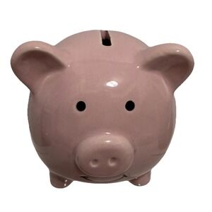 Cute Pink Ceramic Piggy Bank Small Coin Bank Classic Pig Money Box